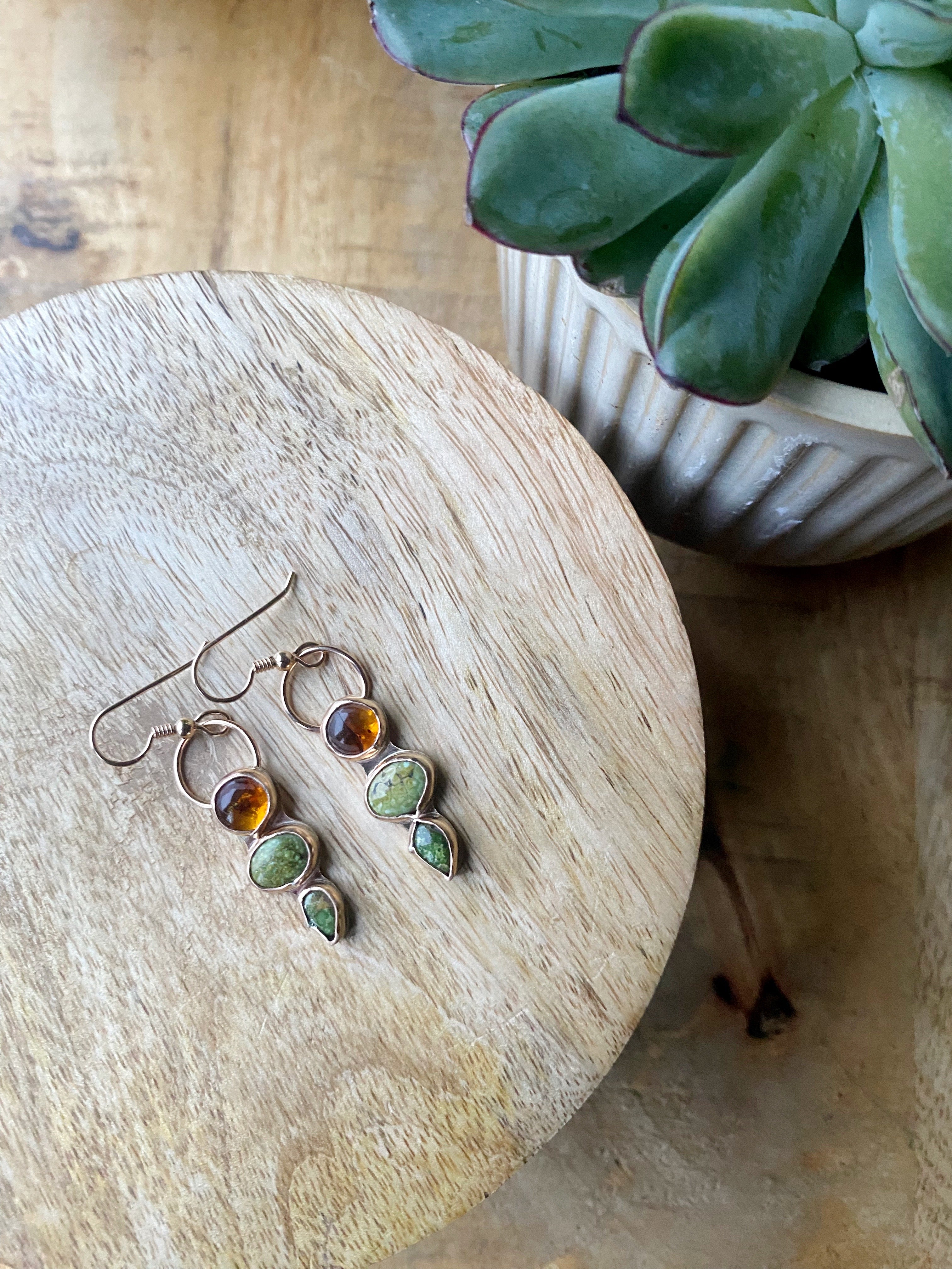 Bernsteinfarbene Wärme Ohrringe