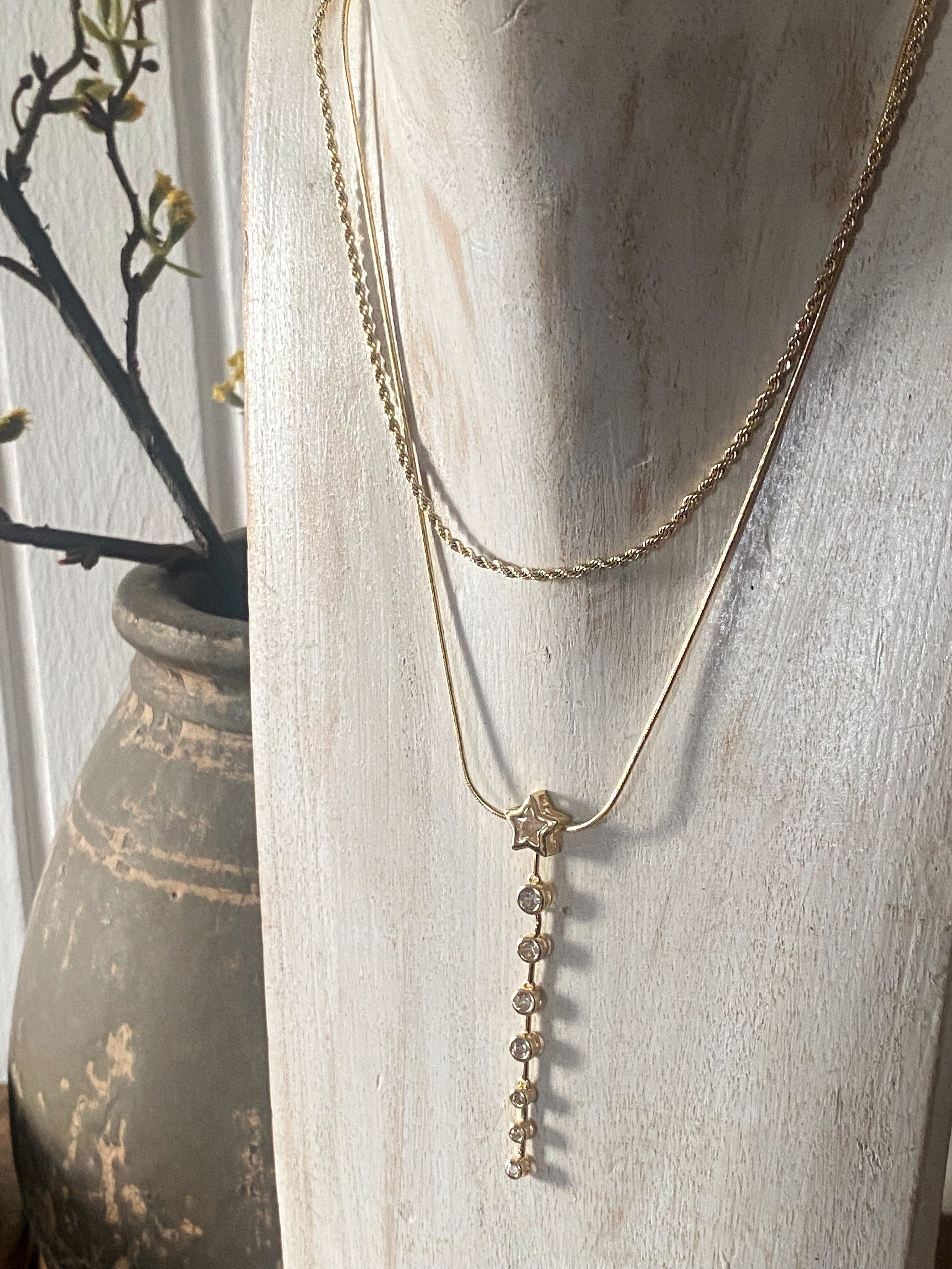 Gold Stern Y Kette