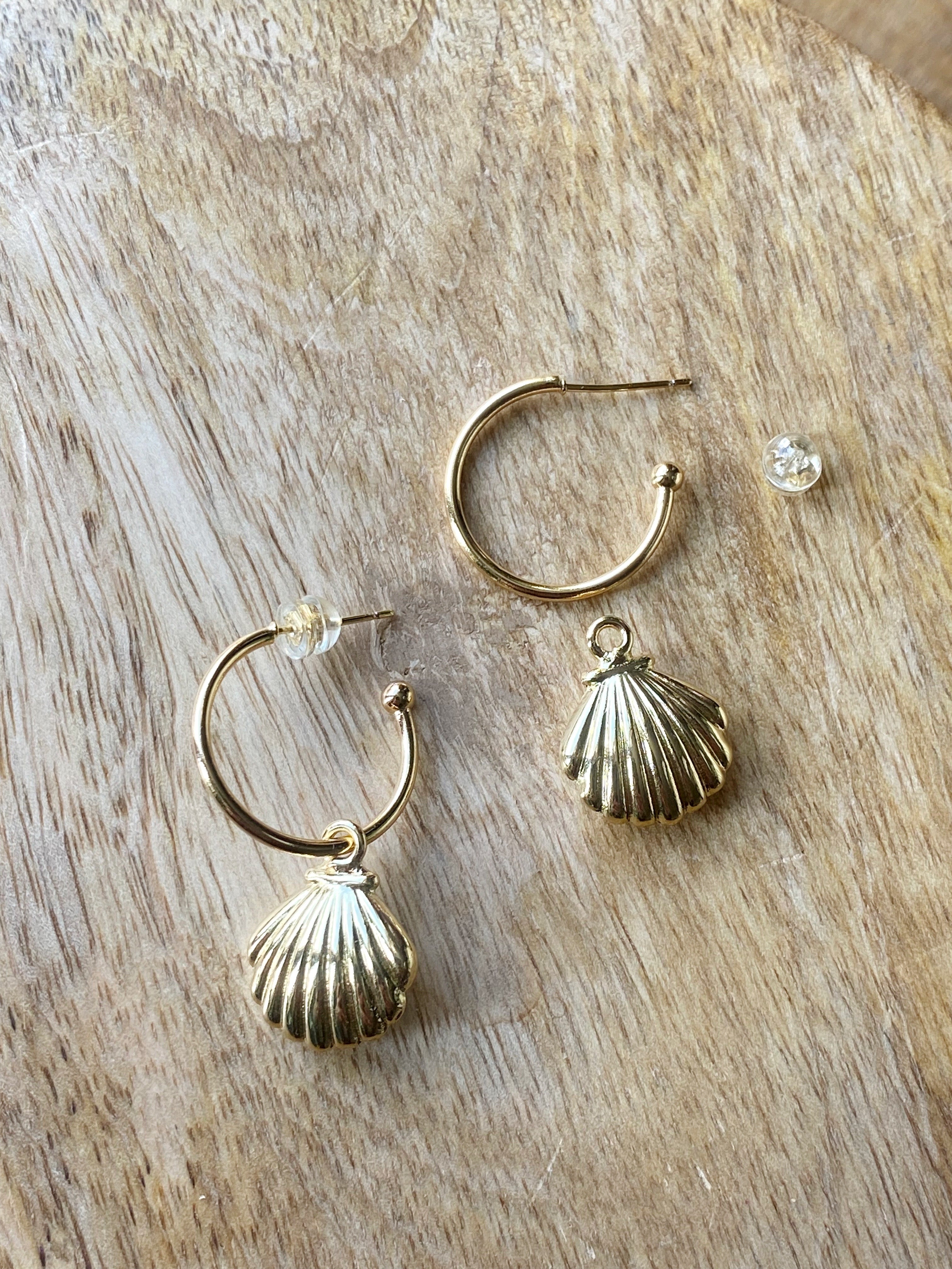 Goldene Muschel Creolen