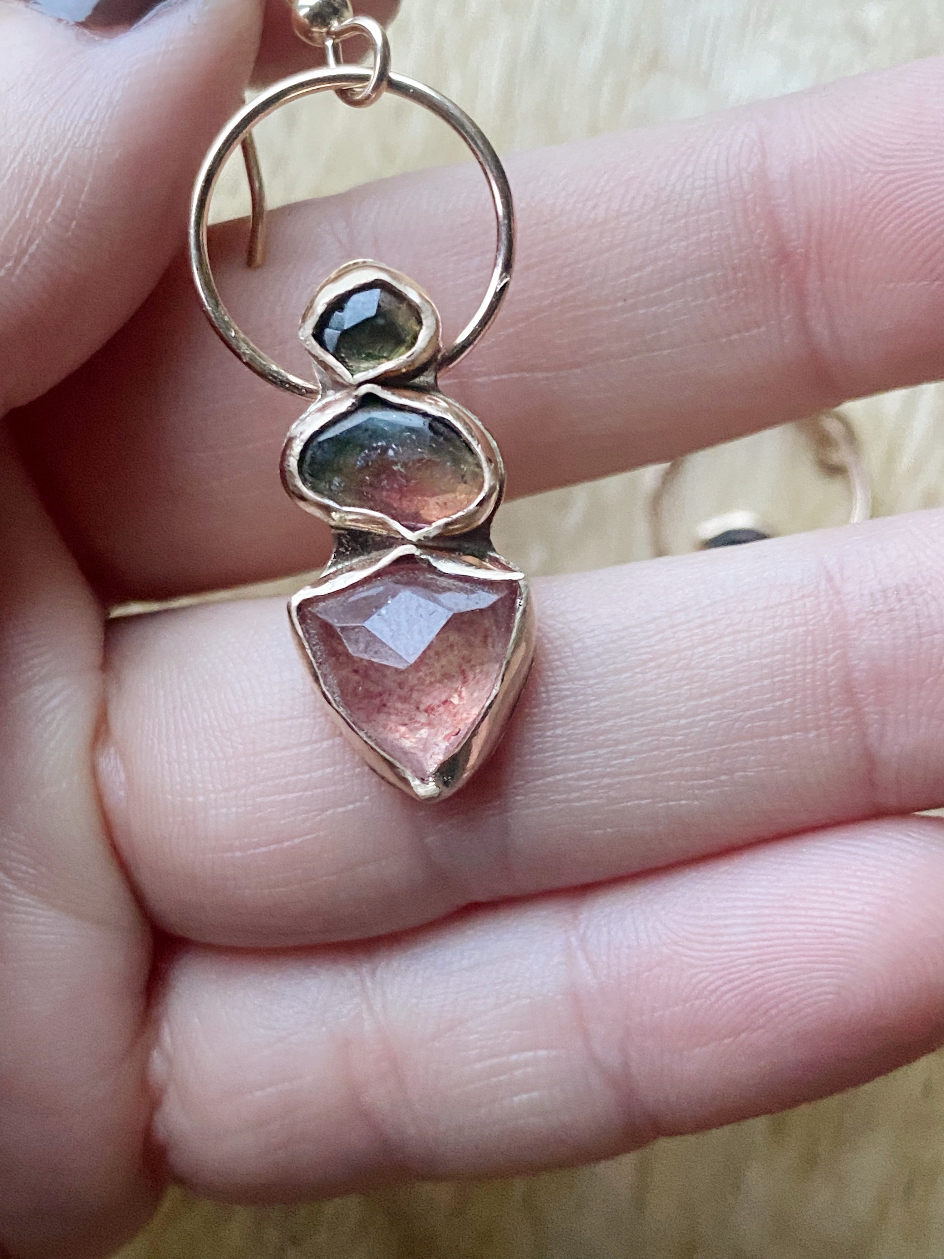 Rosa Grüne Zärtlichkeit Ohrringe