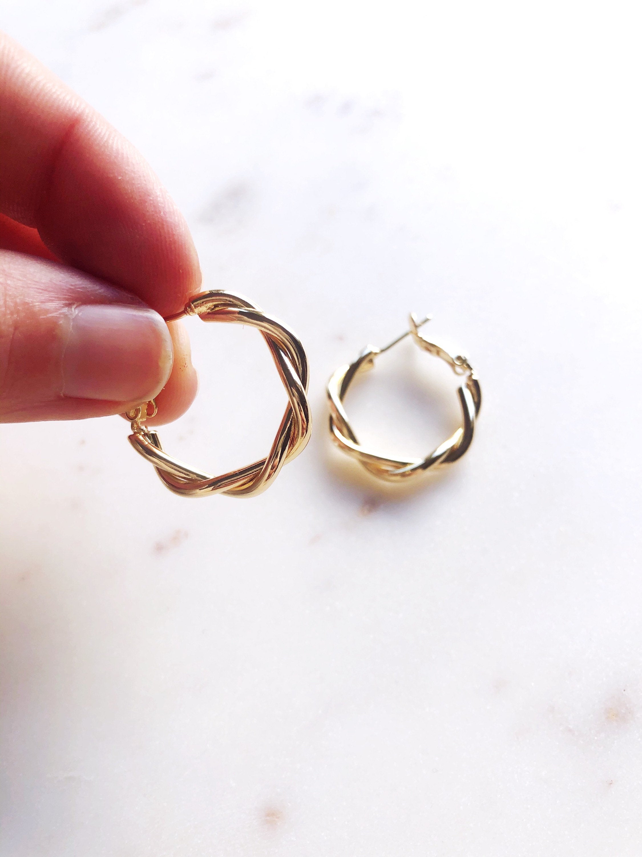Gold filled  gedrehte Creolen